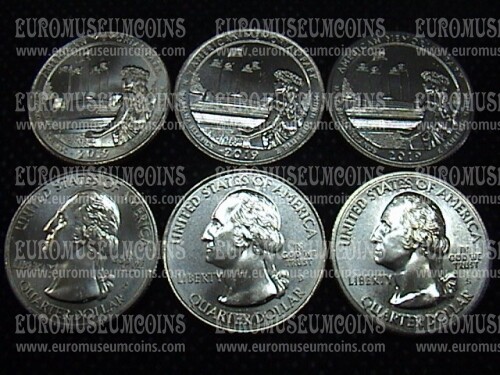 2019 USA American Memorial Park - N. Mariana Islands zecca P D S quarti di dollaro Parchi