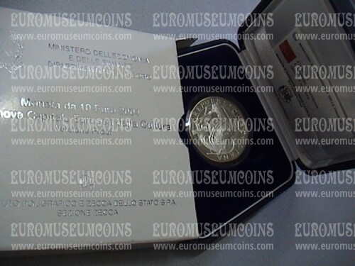 2004 Italia 10 Euro PROOF GENOVA CAPITALE CULTURA EUROPEA in argento con cofanetto  