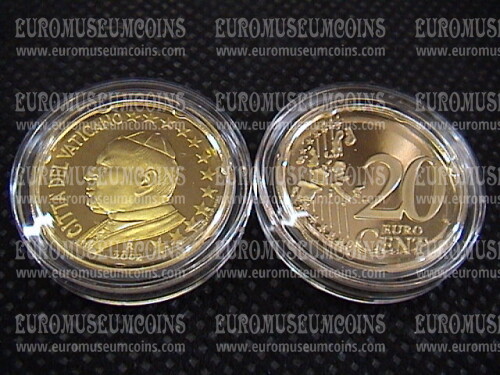 2002 Vaticano eurocent 20 proof da set ufficiale
