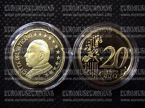 2005 Vaticano eurocent 20 proof da set ufficiale