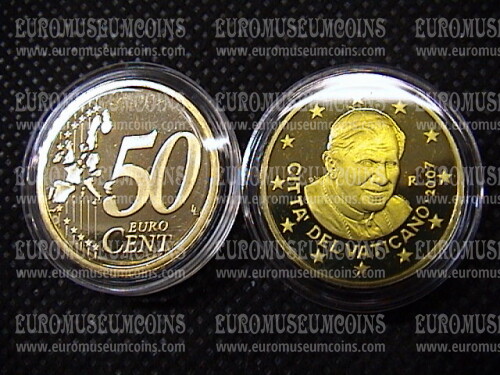 2007 Vaticano eurocent 50 proof da set ufficiale