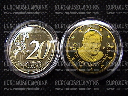 2007 Vaticano eurocent 20 proof da set ufficiale