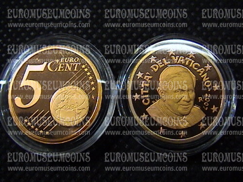2007 Vaticano eurocent 5 proof da set ufficiale