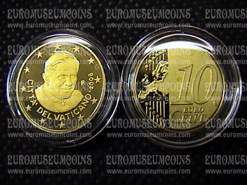 2008 Vaticano eurocent 10 proof da set ufficiale