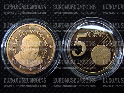 2008 Vaticano eurocent 5 proof da set ufficiale