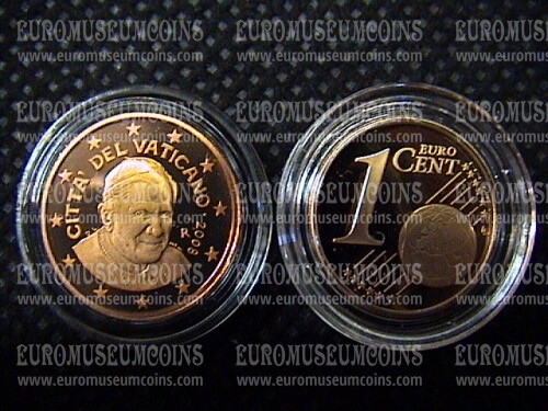 2008 Vaticano eurocent 1 proof da set ufficiale