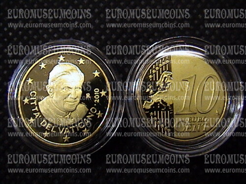 2010 Vaticano eurocent 10 proof da set ufficiale