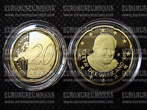 2011 Vaticano eurocent 20 proof da set ufficiale