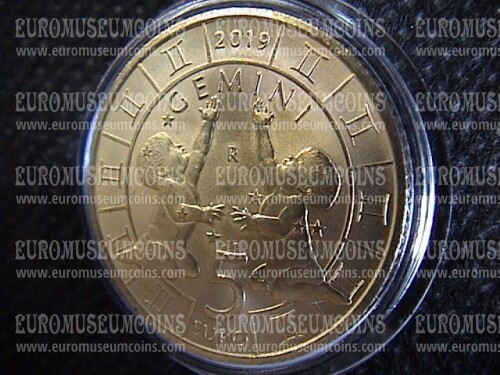 2019 San Marino 5 Euro FDC Segni Zodiacali : Gemelli