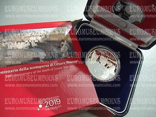 2019 Italia 5 Euro PROOF Cesare Maccari in argento