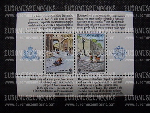 1989 foglietto BF 43 SAN MARINO Europa Giochi Infantili