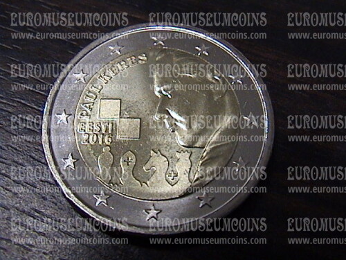 Estonia 2016 Paul Keres 2 Euro commemorativo
