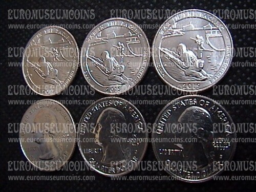 2019 USA War in the Pacific National Historical Park - Guam zecca P D S quarti di dollaro Parchi