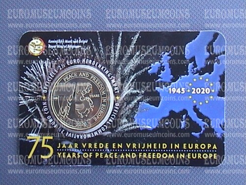 Belgio 2020 75 anni di pace in Europa FDC  2,5 euro commemorativo versione olandese