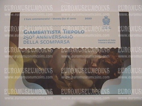 San Marino 2020 Giambattista Tiepolo 2 euro commemorativo in folder ufficiale