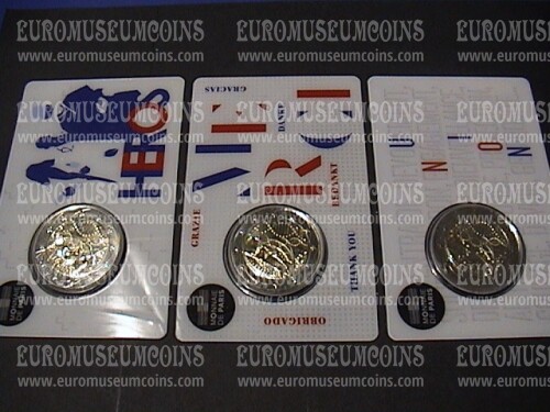 Francia 2020 Ricerca Medica Covid 19 2 Euro commemorativi in coincard MERCI + UNION + HEROS