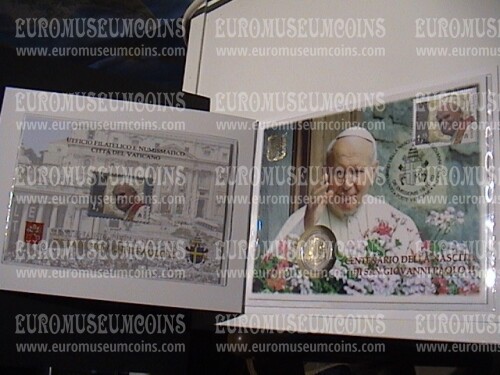 2020 Vaticano San Giovanni Paolo II busta filatelico numismatica