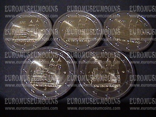 Germania 2021 Cattedrale di Magdeburgo 5 zecche 2 Euro commemorativi FDC ADFGJ