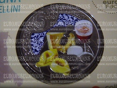 2021 Italia 5 Euro FDC Emilia Romagna Lambrusco e Tortellini serie cultura enogastronomica italiana