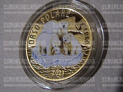 2021 Italia 5 Euro FS " animali in via di estinzione " Orso Polare