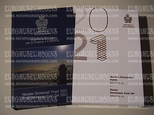 2021 San Marino divisionale PROOF con 2 Euro commemorativo Caravaggio e Durer