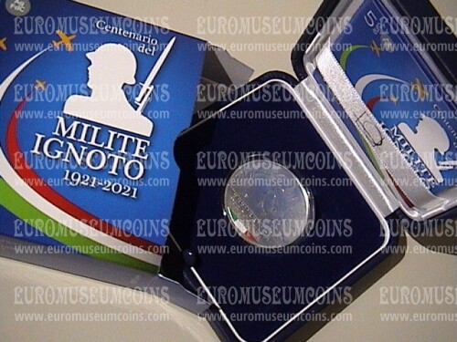 2021 Italia 5 Euro FDC in argento Centenario del Milite Ignoto