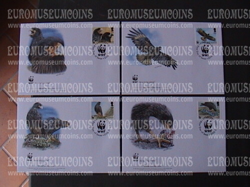 2006 Falkland Islands serie WWF CARACARA di Foster 4 Buste FDC