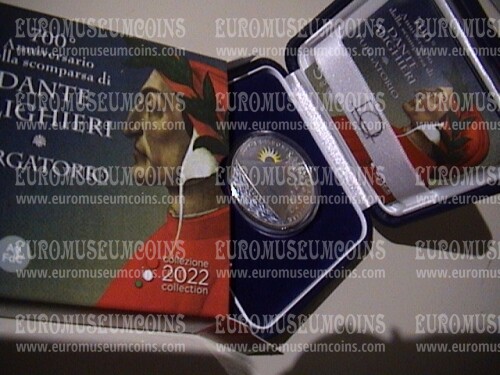 2022 Italia 5 Euro FDC 700° Anniversario della scomparsa di Dante Alighieri Purgatorio