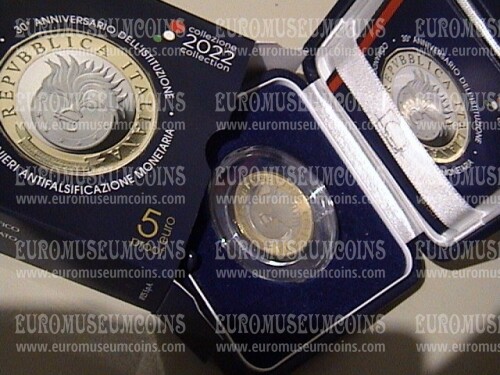 2022 Italia 5 Euro Comando Carabinieri Antifalsificazione Monetaria proof bimetallico