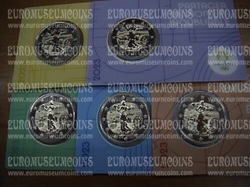 Francia 2023 Olimpiadi Parigi 2024 2 Euro commemorativo 1 coincard colore casuale