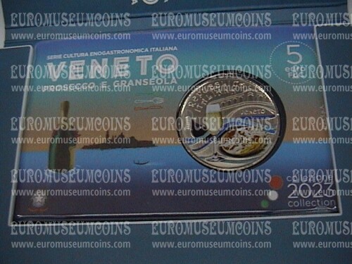 2023 Italia 5 Euro FDC Veneto Prosecco e Granseola serie cultura enogastronomica italiana