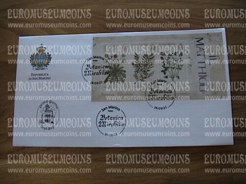 2023 busta FDC San Marino foglietto Botanica Mirabilis BF