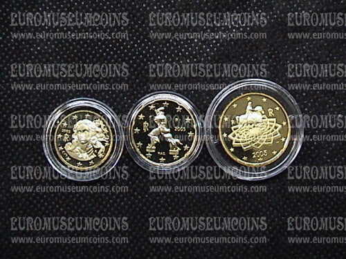 2005 Italia 10 - 20 - 50 centesimi di Euro Proof  