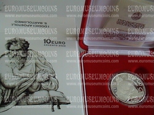 2024 Vaticano 10 euro proof San Bartolomeo apostolo in argento con cofanetto  