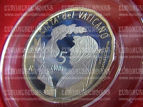Vaticano 2024 Petrarca 5 euro commemorativo bimetallico proof in cofanetto ufficiale