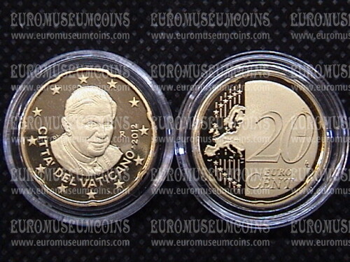 2012 Vaticano eurocent 20 proof da set ufficiale