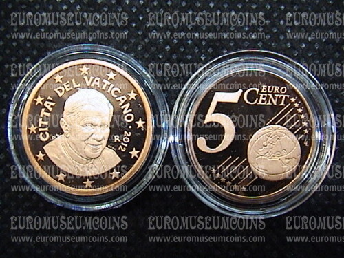 2012 Vaticano eurocent 5 proof da set ufficiale