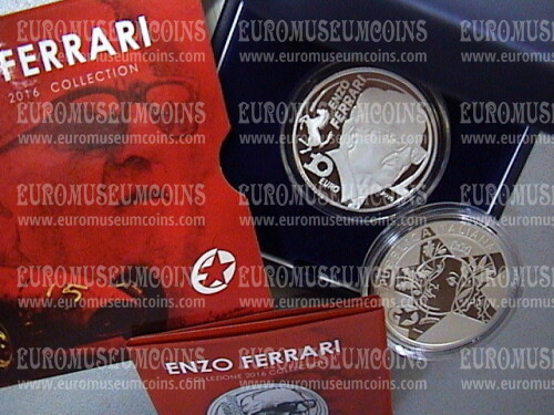 2016 Italia 10 Euro PROOF Enzo Ferrari in argento con cofanetto  