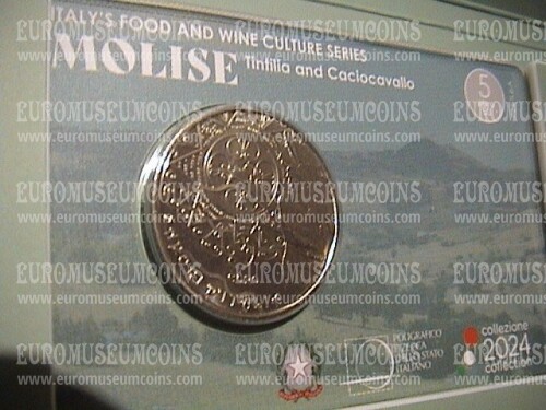 2024 Italia 5 Euro FDC Molise Tintilia e caciocavallo serie cultura enogastronomica italiana