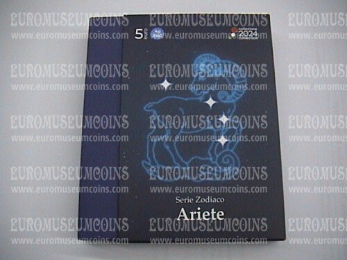 2024 Italia 5 Euro FDC Serie segni zodiacali argento : Ariete
