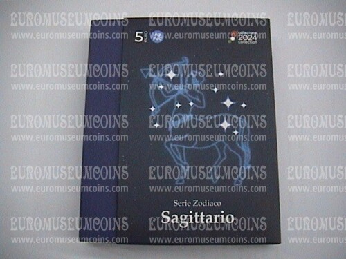 2024 Italia 5 Euro FDC Serie segni zodiacali argento : Sagittario