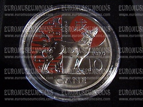 2025 San Marino 10 Euro anno del Cane FDC Calendario Lunare Cinese