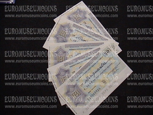 1976 - 1979 Lotto di 8 Miniassegni Istituto Bancario Italiano da Lire 50