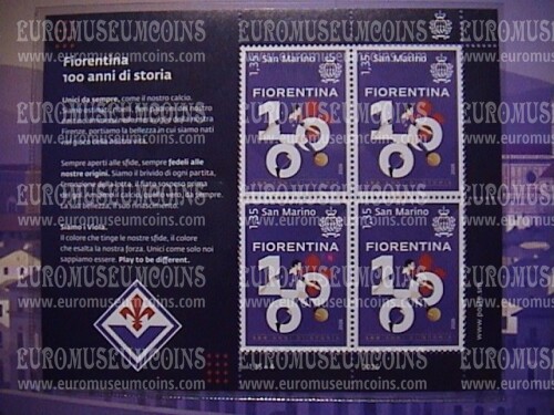 San Marino 2026 centenario Fiorentina minifoglio mf