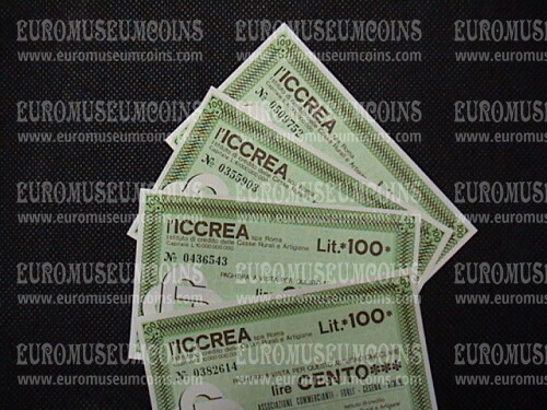 1977 Lotto di 53 Miniassegni I.C.C.R.E.A. 20 Aprile
