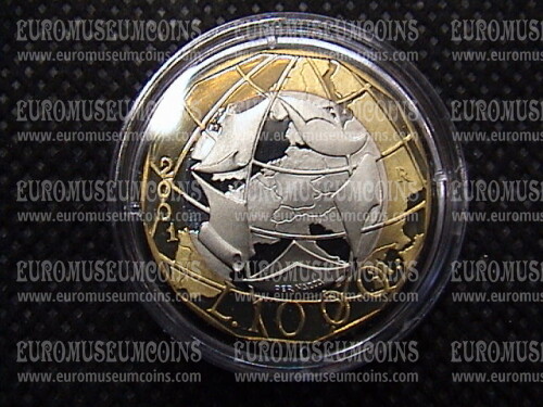 2001 Italia Turrita 1000 Lire Proof Italia Bimetallico