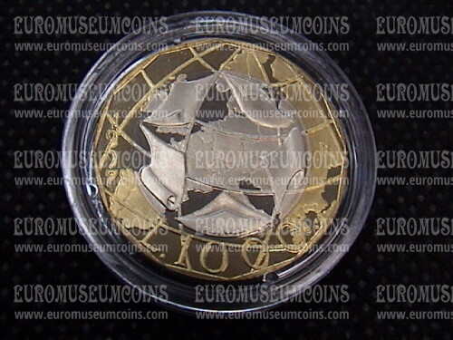 1997 Italia Turrita 1000 Lire Proof Bimetallico da set