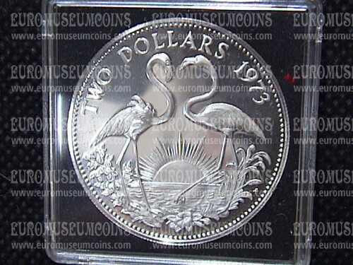 1973 Bahamas 2 dollari Fenicotteri