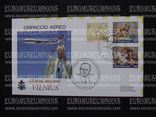 1993 Vaticano S.S.Giovanni Paolo II Lituania Vilnius con timbri