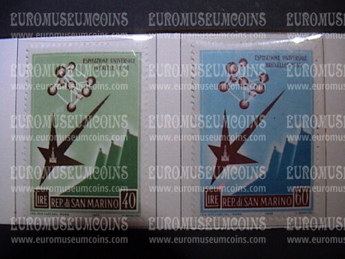 1958 serie Esposizione Universale Bruxelles SAN MARINO